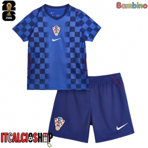 Croazia Seconda Maglia Bambino Mondiali 2026 Manica Corta (+ Pantaloni corti)